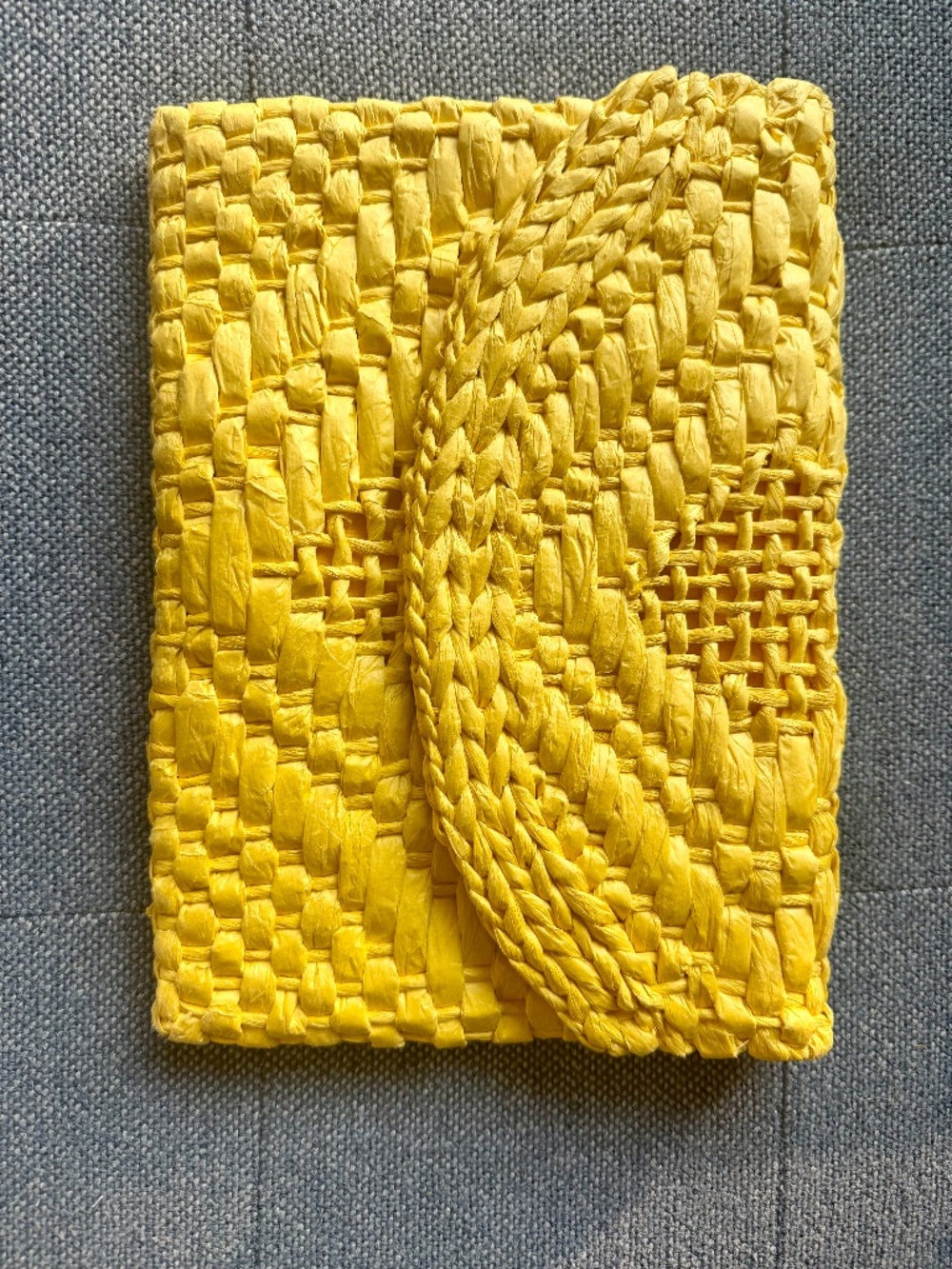 Banana Republic Yellow Straw Clutch